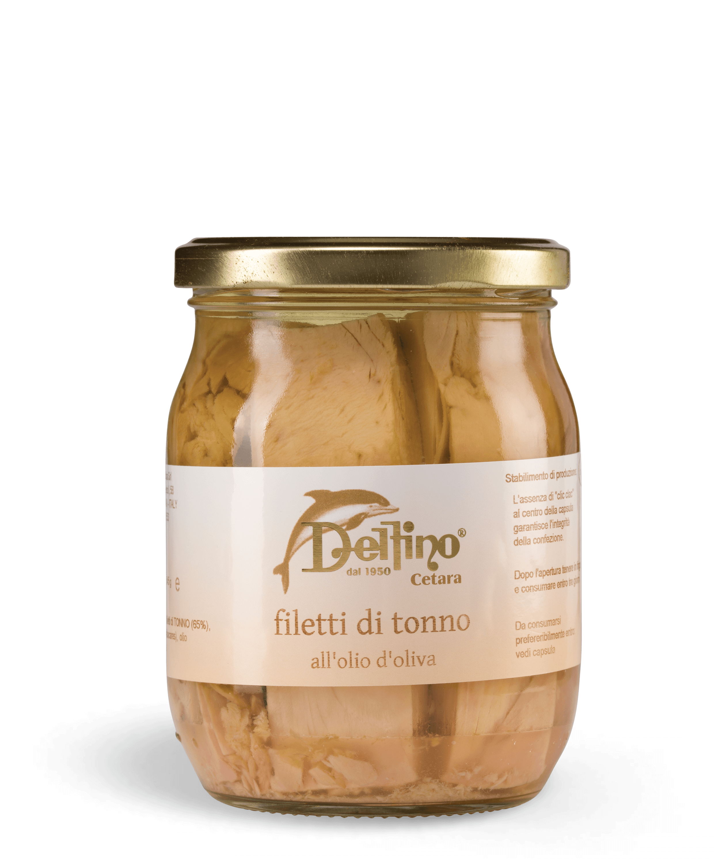 Filetti di Tonno in olio d'oliva - Linea Mare - Delfino Battista Specialità Cetaresi dal 1950