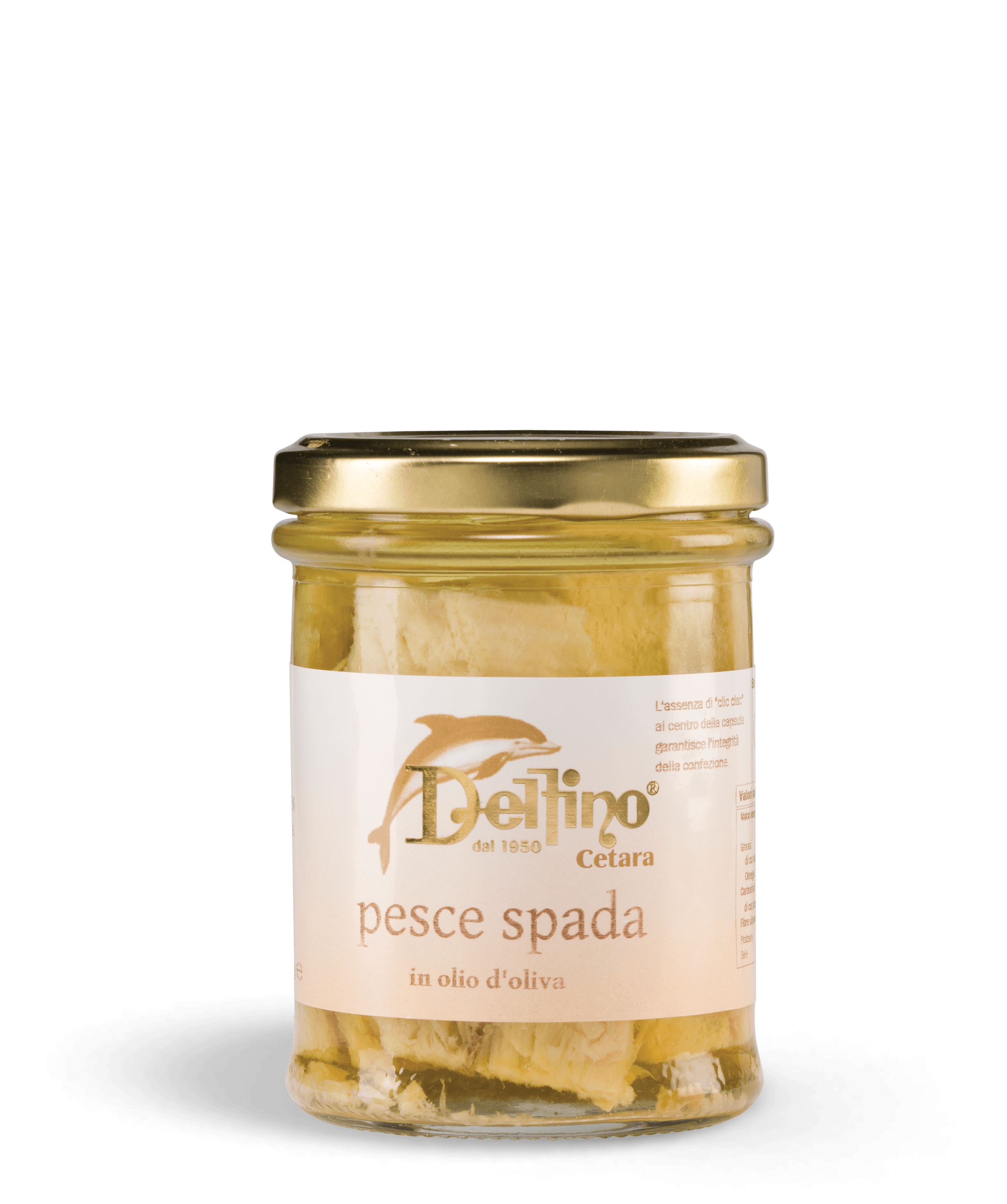 Filetti di Pesce Spada in olio d'oliva - Linea Mare Delfino Battista - Specialità Cetaresi dal 1950.